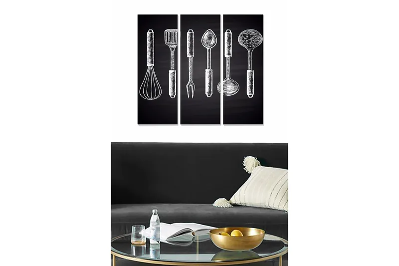 Taulu Kitchen 3-pak Monivärinen, 20x50 cm