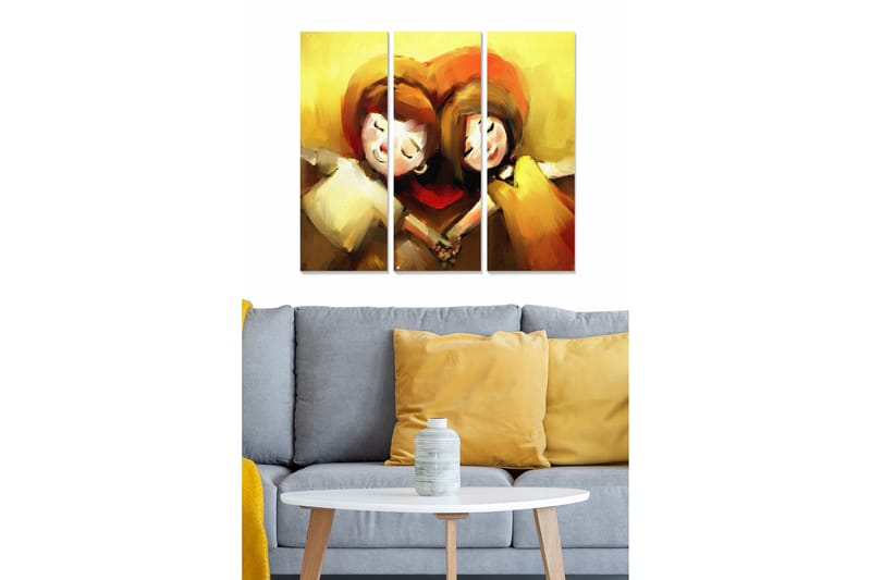 Taulu Love 3-pak Monivärinen - 20x50 cm - Sisustustuotteet - Seinäkoristeet
