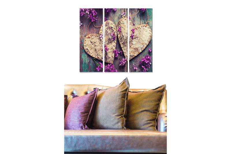 Taulu Love 3-pak Monivärinen, 20x50 cm