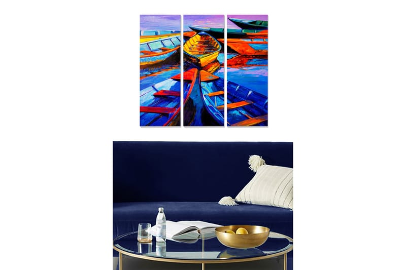 Taulu Nautical 3-pak Monivärinen - 20x50 cm - Sisustustuotteet - Seinäkoristeet