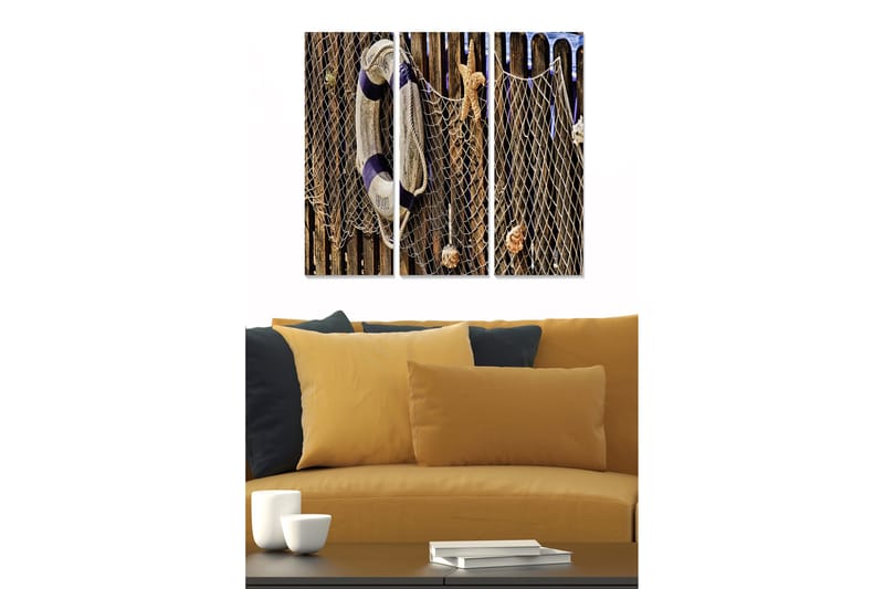 Taulu Nautical 3-pak Monivärinen, 20x50 cm