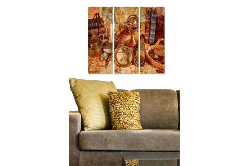 Taulu Nostalgic 3-pak Monivärinen, 20x50 cm