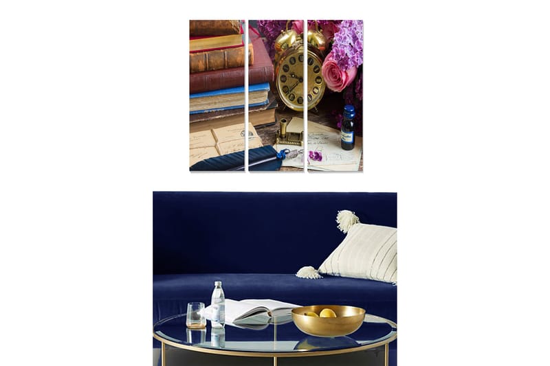 Taulu Nostalgic 3-pak Monivärinen, 20x50 cm