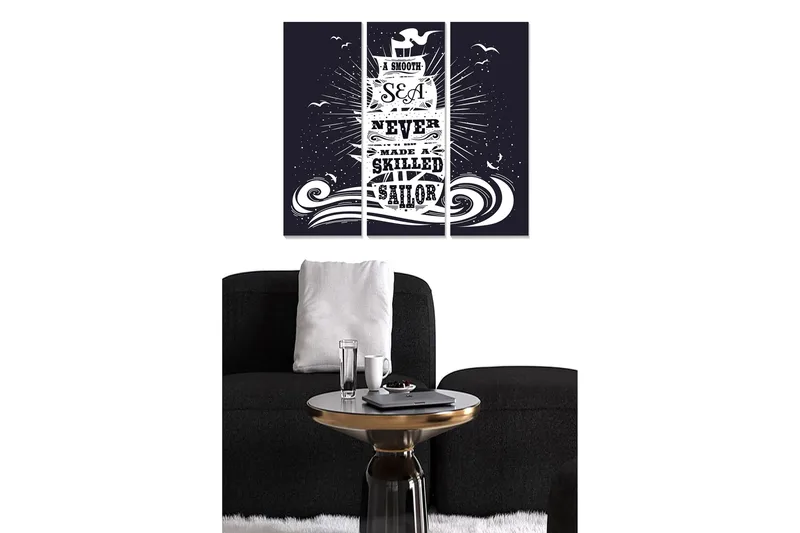 Taulu Sayings 3-pak Monivärinen, 20x50 cm