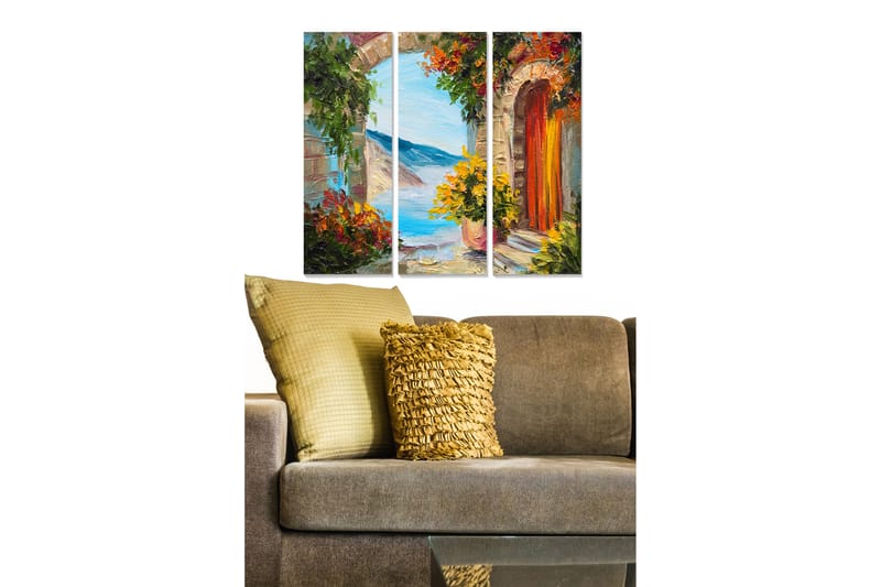 Taulu Scenic 3-pak Monivärinen - 20x50 cm - Sisustustuotteet - Seinäkoristeet