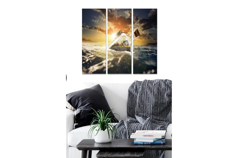 Taulu Scenic 3-pak Monivärinen - 20x50 cm - Sisustustuotteet - Seinäkoristeet
