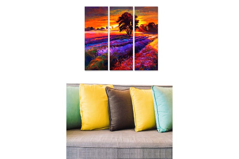 Taulu Scenic 3-pak Monivärinen - 20x50 cm - Sisustustuotteet - Seinäkoristeet