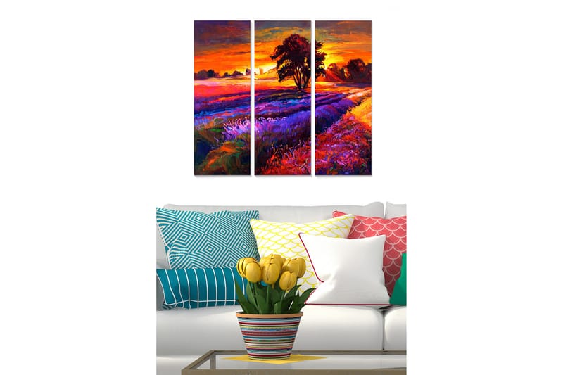 Taulu Scenic 3-pak Monivärinen - 20x50 cm - Sisustustuotteet - Seinäkoristeet