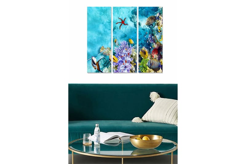 Taulu Scenic 3-pak Monivärinen, 20x50 cm