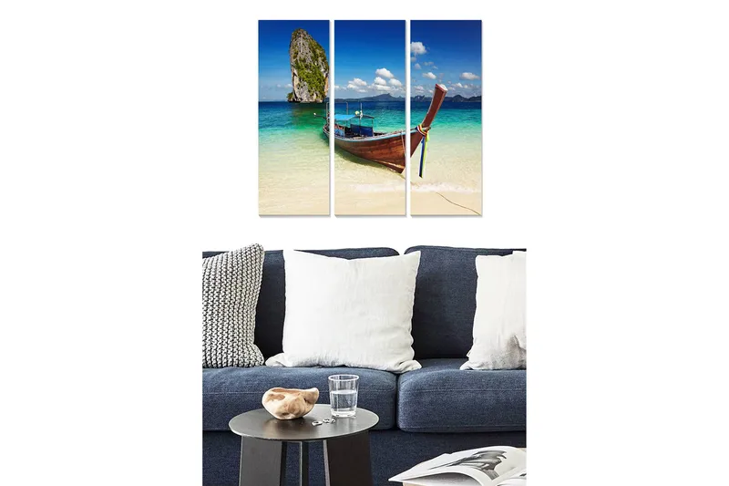 Taulu Scenic 3-pak Monivärinen, 20x50 cm