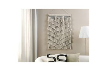 Väggdekoration i tyg Beliani Kotra Beige||Graphite grey - Sisustustuotteet - Taulu & taide