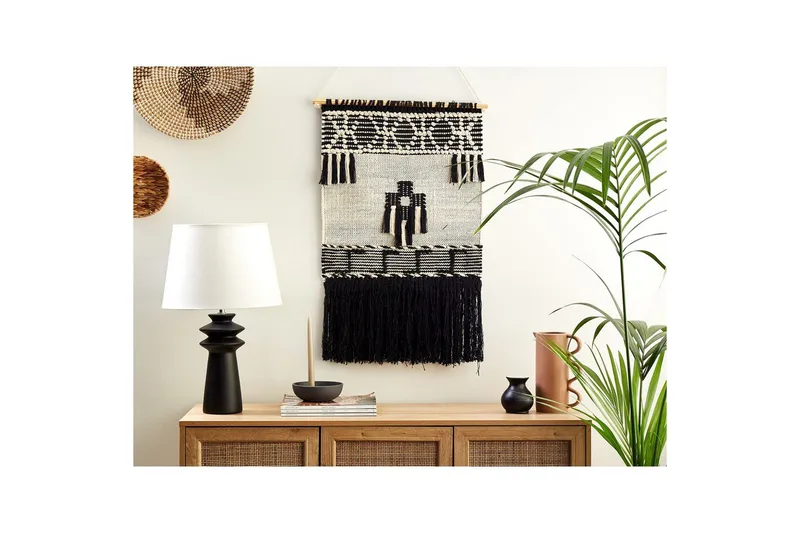 Väggdekoration i tyg Beliani Larkana Beige||Black - Sisustustuotteet - Taulu & taide