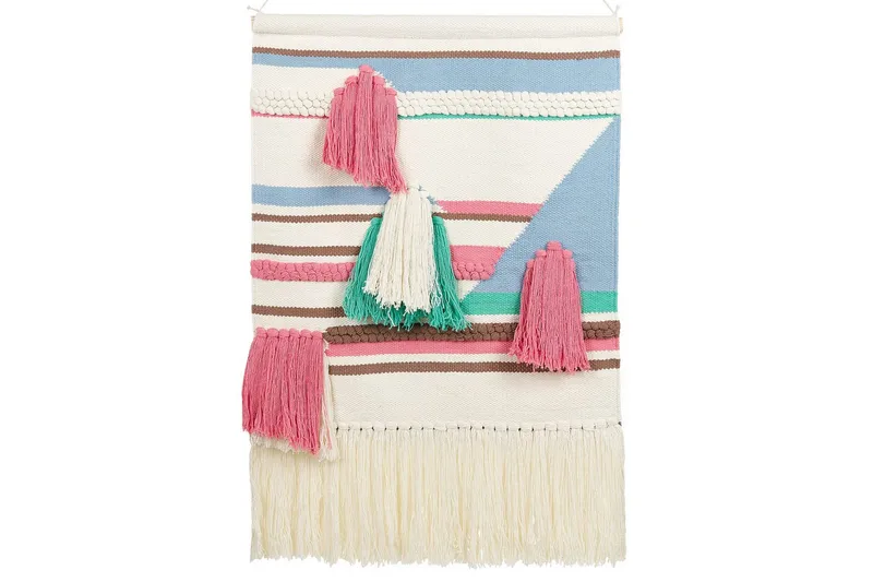 Väggdekoration i tyg Beliani Moola Beige||Pink||blue||Brown||Green