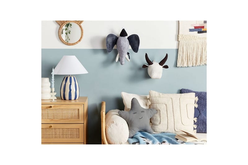 Väggdekorationer för barn Beliani Badou Light grey||White||Black - Sisustustuotteet - Lastenhuoneen sisustus - Lelut - Pehmolelut