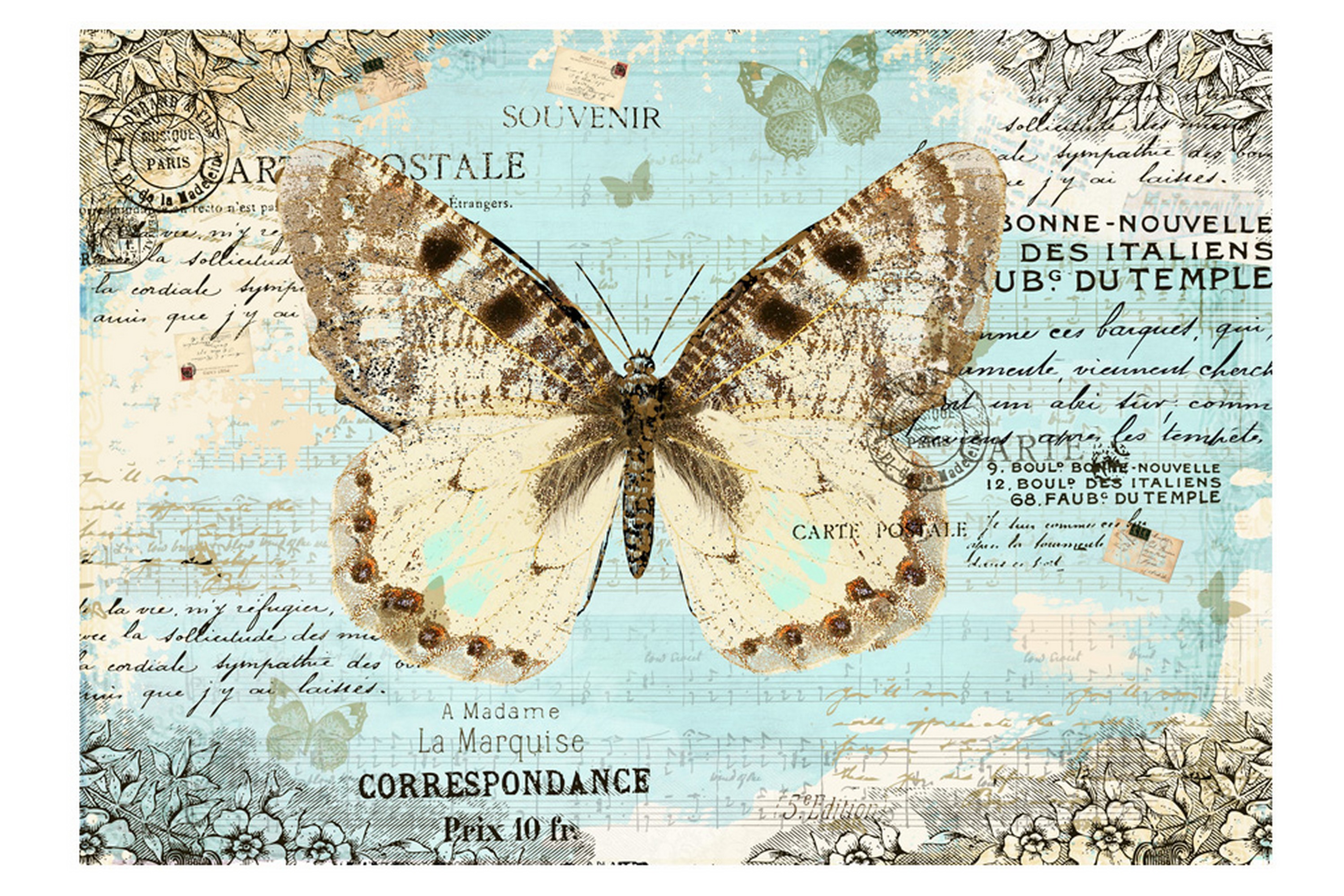 Valokuvatapetti Postcard With Butterfly 350x245 - Artgeist sp. z o. o.
