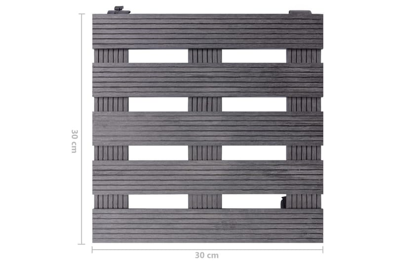 Kasvirullakot 2 kpl harmaa 30x30x7,5 cm WPC - Sisustustuotteet - Sisustusesineet