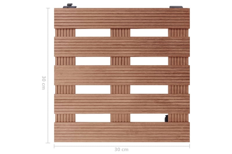 Kasvirullakot 2 kpl ruskea 30x30x7,5 cm WPC - Sisustusesineet - Ruukku & ulkoruukku