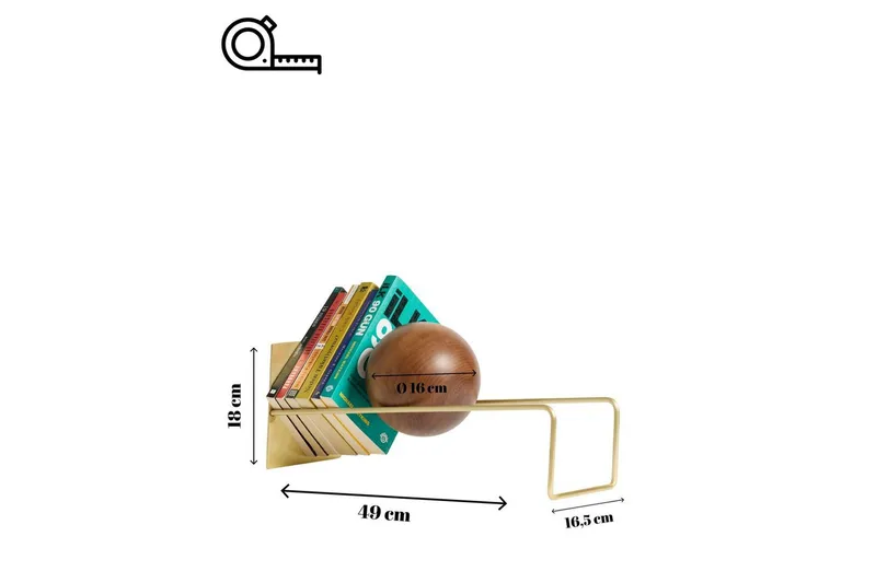 Orvic Bokstöd 49x18 cm - Antiikki Keltainend - Sisustustuotteet - Sisustusesineet - Koriste-esineet - Kirjatuki