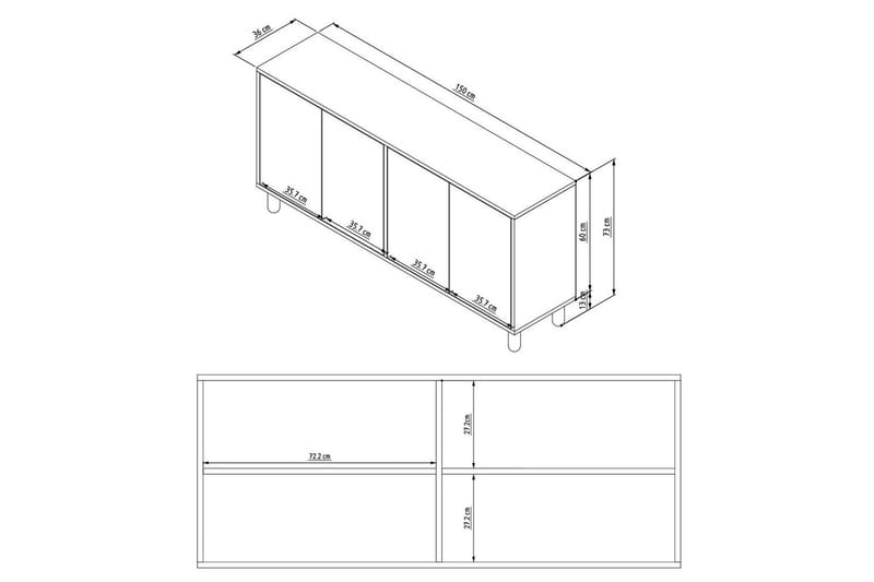Salven Veistos 150x73 cm - Tammi/Valkoinen - Sisustustuotteet - Sisustusesineet - Koriste-esineet - Veistos