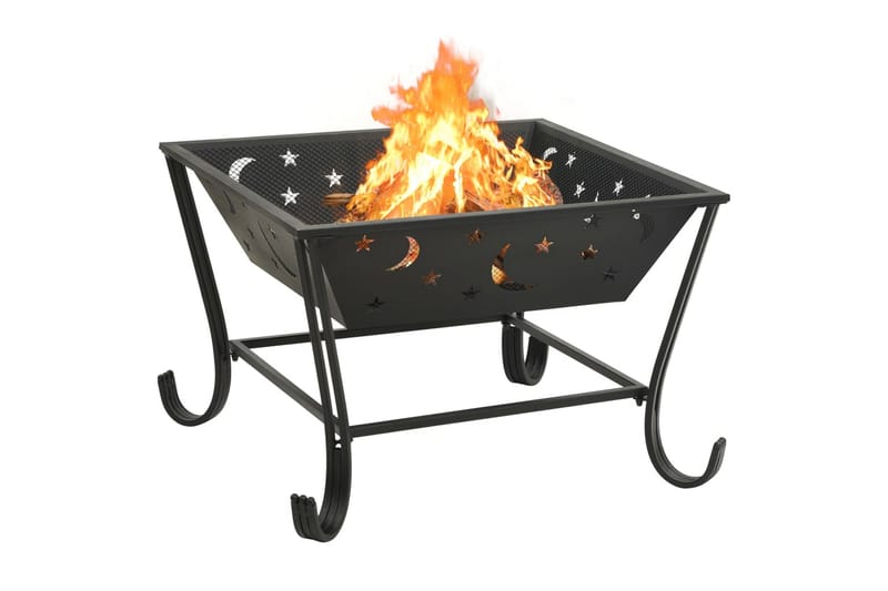 Fire Pit with Poker 62 cmxXL Steel - Musta - Valmistakat