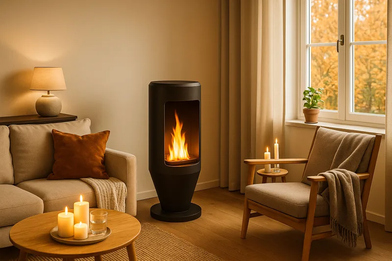 Corbo Vapaa Pyöreä Etanoliuuni 83x40x40 cm Terästä - Musta - Sisustustuotteet - Sisustustakka & kamiina - Sisustustakka ilman hormia - Etanolitakka