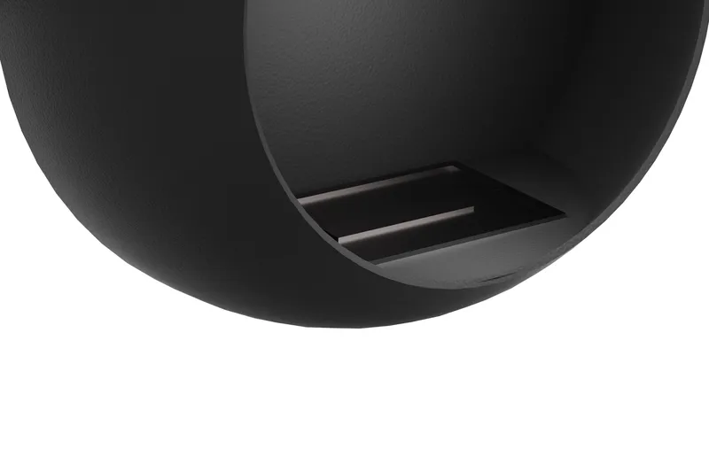 Corbo Pieni Seinään Kiinnitettävä Pyöreä Etanolikamiina 60x23x60 cm Terästä - Musta - Sisustustuotteet - Sisustustakka & kamiina - Sisustustakka ilman hormia - Etanolitakka