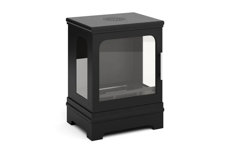 Corbo Pieni Vapaa seisova suorakulmainen etanoliuuni 59x35x45 cm terästä ja lasia, Musta