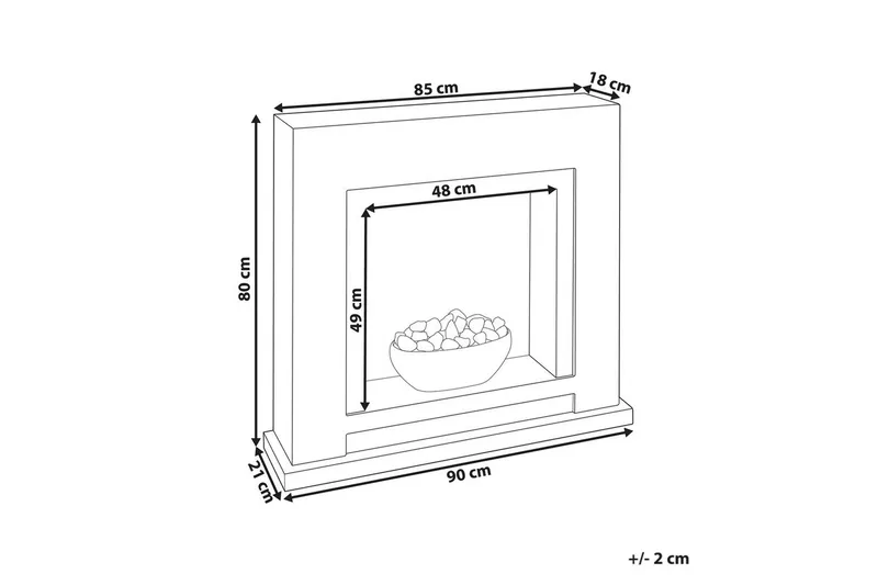 Elektrisk eldstad Beliani Sahara Beige||White - Sisustustuotteet - Sisustustakka & kamiina - Sisustustakka ilman hormia - Sähkötakka