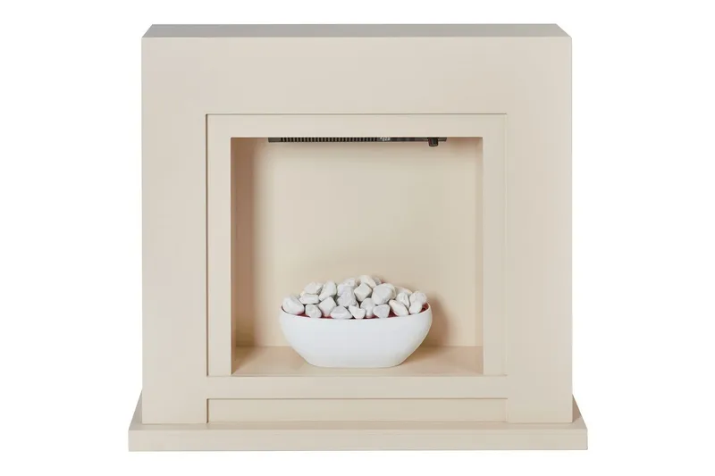 Elektrisk eldstad Beliani Sahara NO_BRAND Beige||White, undefined