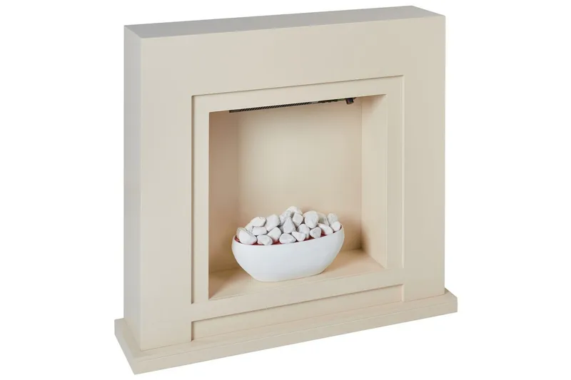 Elektrisk eldstad Beliani Sahara NO_BRAND Beige||White - Sisustustuotteet - Sisustustakka & kamiina - Sisustustakka ilman hormia - Sähkötakka
