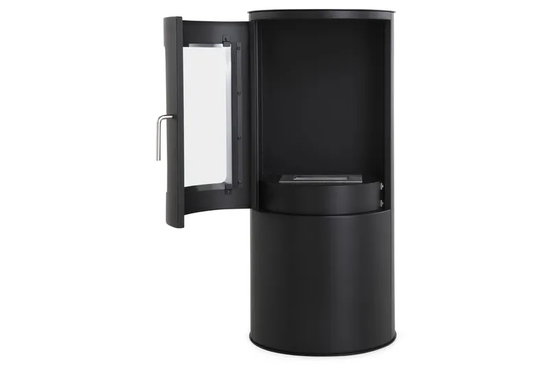 Corbo Vapaasti Seisova Pyöreä Bioetanolitakka 96x44x30 cm Terästä ja lasia - Musta - Sisustustuotteet - Sisustustakka & kamiina - Sisustustakka ilman hormia - Etanolitakka