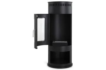 Corbo vapaasti seisova pyöreä etanolitakka 112x45x45 cm, lasia ja ruostumatonta terästä - Musta - Sisustustuotteet - Sisustustakka & kamiina - Sisustustakka ilman hormia - Etanolitakka