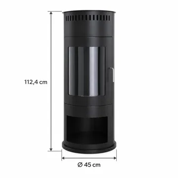 Corbo vapaasti seisova pyöreä etanolitakka 112x45x45 cm, lasia ja ruostumatonta terästä - Musta - Sisustustuotteet - Sisustustakka & kamiina - Sisustustakka ilman hormia - Etanolitakka