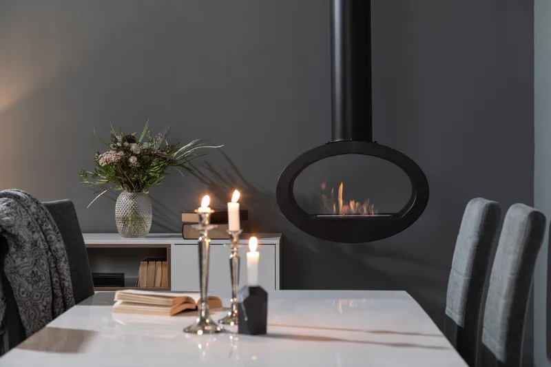 Mauro seinälle asennettava etanoliuuni 190x60x40 cm terästä - Musta - Sisustustuotteet - Sisustustakka & kamiina - Sisustustakka ilman hormia - Etanolitakka