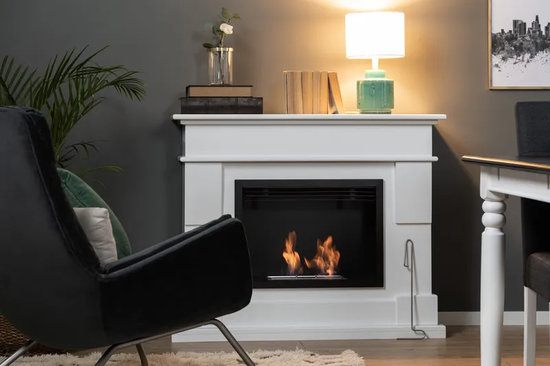 Sisustustakka Helio Bioetanoli Vapaasti seisova - Valk/musta/rosteri - Sisustustuotteet - Sisustustakka & kamiina - Sisustustakka ilman hormia - Etanolitakka