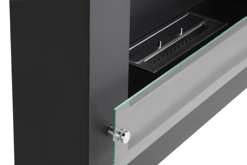 Sisustustakka Zella Bioetanoli Seinäkiinnitteinen - Musta/Ruostumaton teräs/lasi - Sisustustuotteet - Sisustustakka & kamiina - Sisustustakka ilman hormia - Etanolitakka