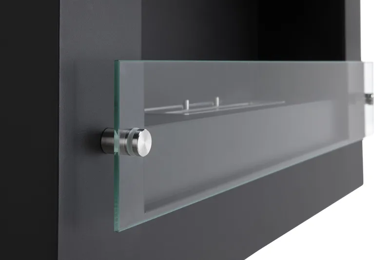 Sisustustakka Zella Bioetanoli Seinäkiinnitteinen - Musta/Ruostumaton teräs/lasi - Sisustustuotteet - Sisustustakka & kamiina - Sisustustakka ilman hormia - Etanolitakka