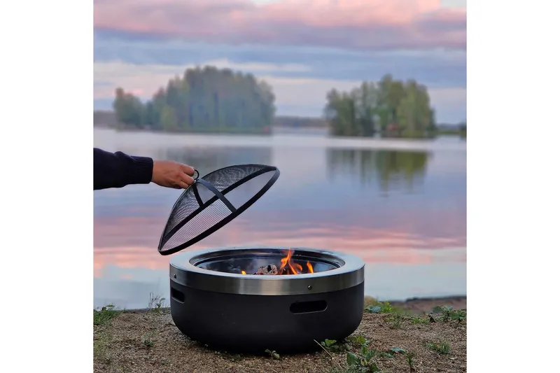 Tulisija Mustang Burbank - Musta||Hopea - Sisustustuotteet - Sisustustakka & kamiina - Ulkotilan tulisija & kotakeittiö