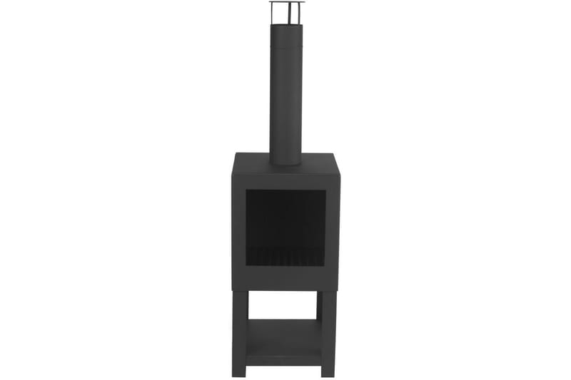 Esschert Design Ulkotakka ja polttopuuvarasto musta FF410 - Musta - Sisustustuotteet - Sisustustakka & kamiina - Ulkotilan tulisija & kotakeittiö