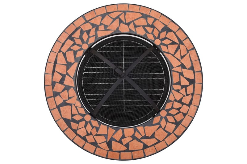 Mosaiikkipöytä tulisijalla terrakotta 68 cm keramiikka - Ruskea - Sisustustuotteet - Sisustustakka & kamiina - Ulkotilan tulisija & kotakeittiö