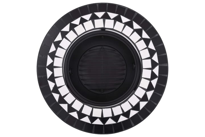 Mosaiikkitulisija musta ja valkoinen 68 cm keramiikka - Musta - Ulkotilan tulisija & kotakeittiö