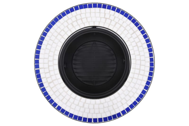 Mosaiikkitulisija sininen ja valkoinen 68 cm keramiikka - Sininen - Sisustustuotteet - Sisustustakka & kamiina - Ulkotilan tulisija & kotakeittiö