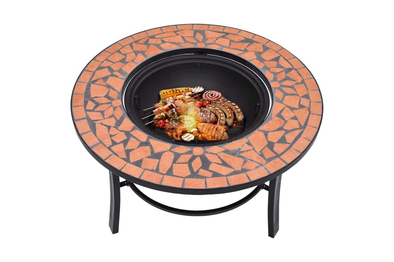 Mosaiikkitulisija terrakotta 68 cm keramiikka - Ruskea - Sisustustuotteet - Sisustustakka & kamiina - Ulkotilan tulisija & kotakeittiö