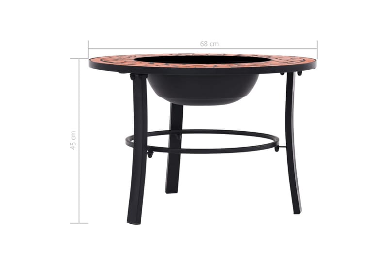 Mosaiikkitulisija terrakotta 68 cm keramiikka - Ruskea - Sisustustuotteet - Sisustustakka & kamiina - Ulkotilan tulisija & kotakeittiö