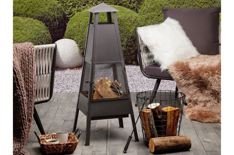 Takka Yasur 41x41x100 cm - Sisustustuotteet - Sisustustakka & kamiina - Ulkotilan tulisija & kotakeittiö