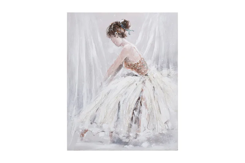 Öljymaalaus 80x100 cm Nainen Valkoisella Mekolla, undefined