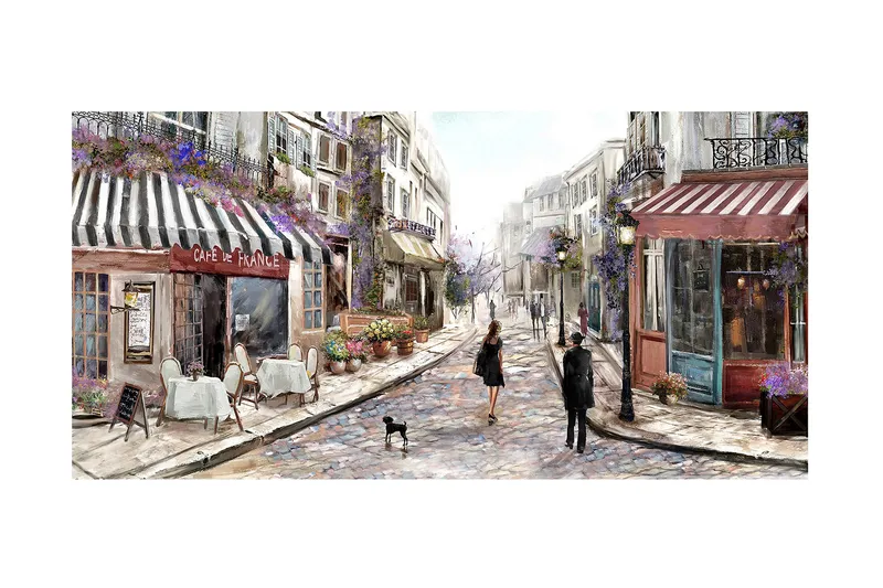 Öljymaalaus Katukahvila, undefined