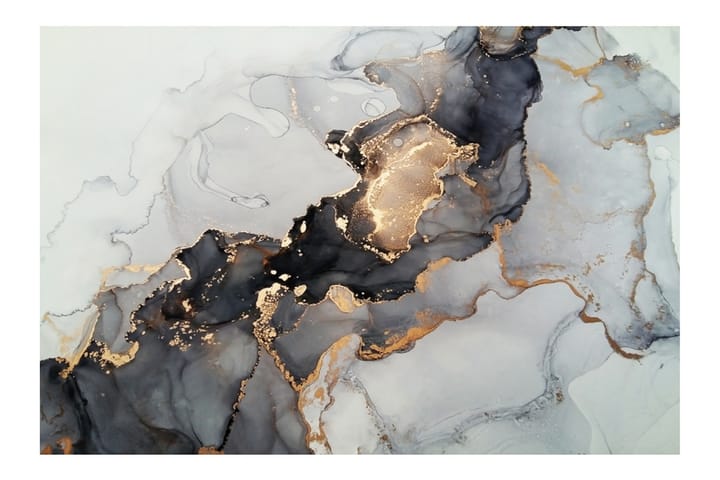 Akryylitaulu Golden Tide Lasi/Musta/Valkoinen/Kulta - 80x120 cm - Taulu & taide