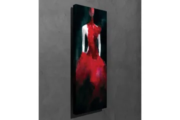 Canvas-taulu 30x80 cm - Elegantti punainen mekko - Punainen / Musta - Sisustustuotteet - Taulu & taide - Canvas-taulu