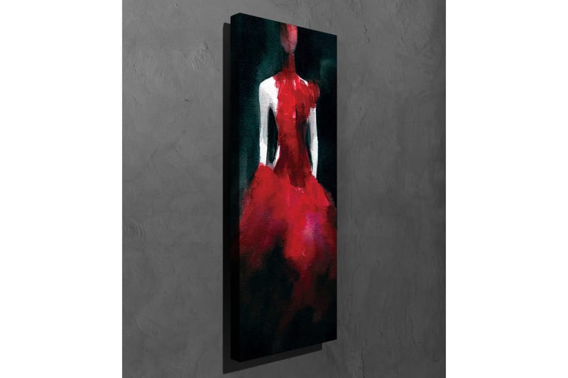 Canvas-taulu 30x80 cm - Elegantti punainen mekko - Punainen / Musta - Sisustustuotteet - Taulu & taide - Canvas-taulu